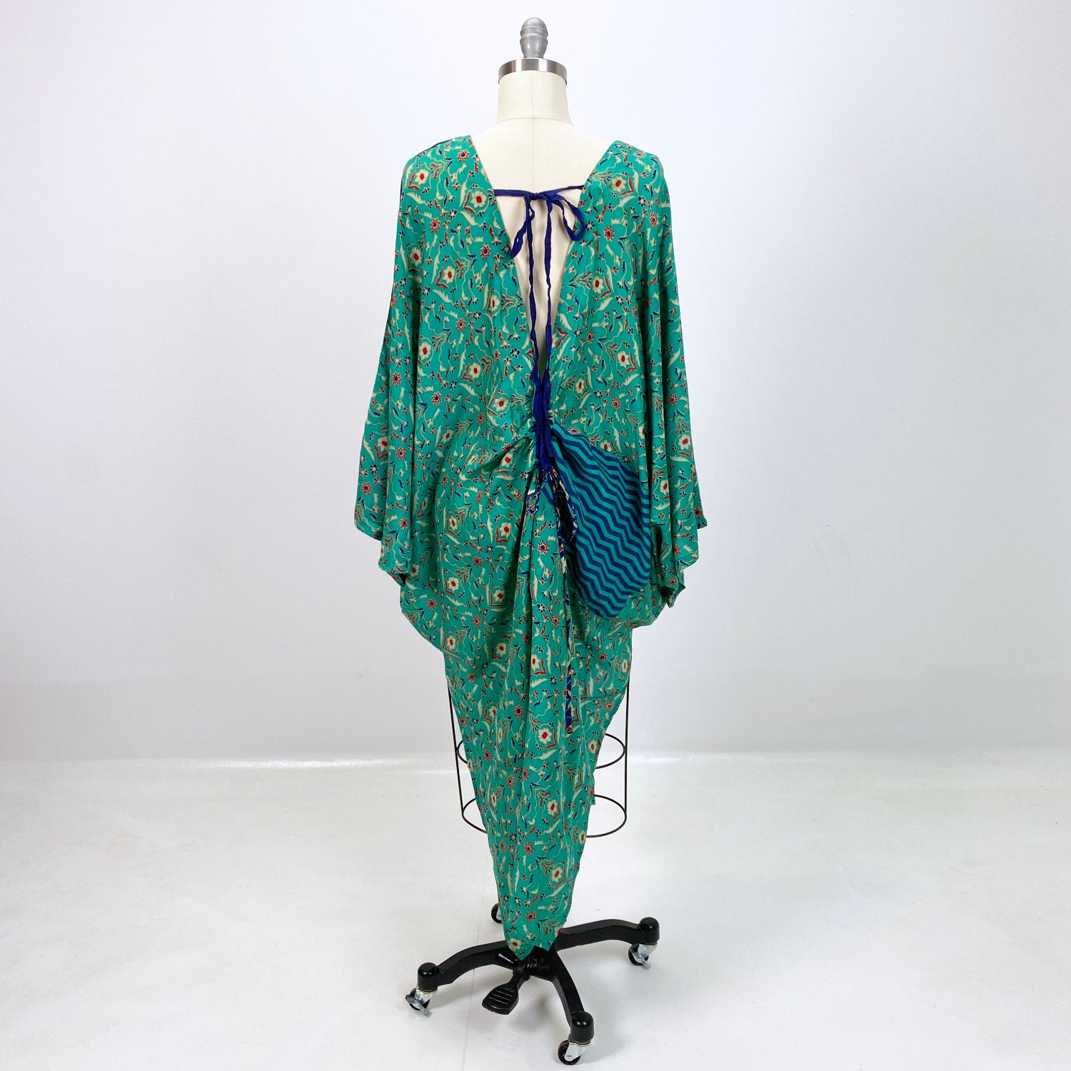 fair trade silk dress Silk Moondance Caftan in Mint Dream - Fair Trade by Kantha Bae