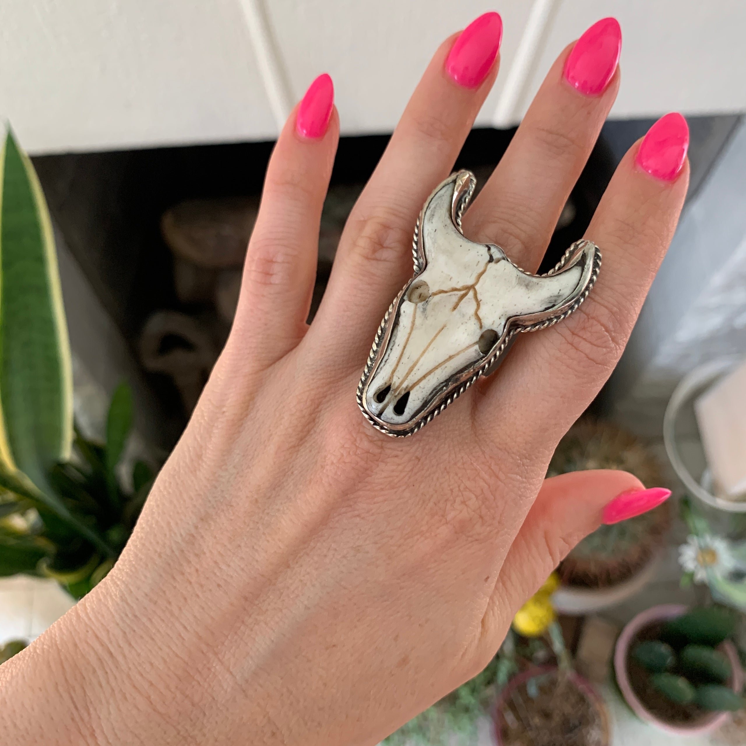 Nepal Cow Skull Ring Donna s Dress Shop